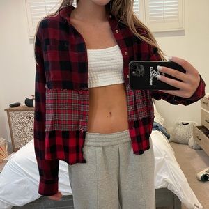 Urban Outfitters distressed and cropped flannel
